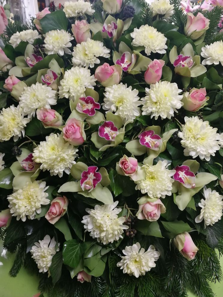 Álló koszorú zöld orchidea