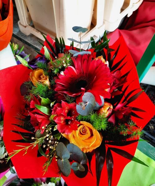 Liliom, gerbera csokor (CS-24)